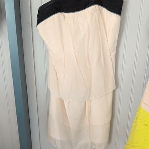 Strapless Two-Tone Cocktail Nancy Rose Layered Mini Dress